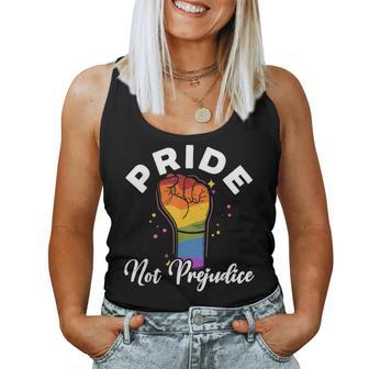Pride Not Prejudice Rainbow Month Lgbtq Gay Pride Women Tank Top | Mazezy