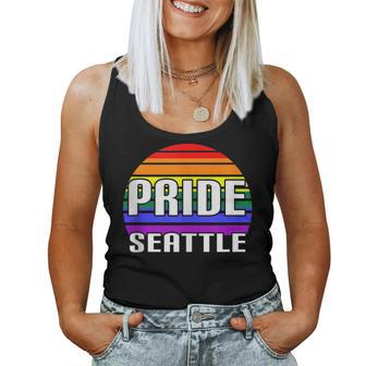 Pride Seattle Rainbow Flag Lgbt Festival Parade Women Tank Top | Mazezy