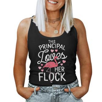 This Principal Loves Her Flock Flamingo Teacher School For Teacher Women Tank Top | Mazezy
