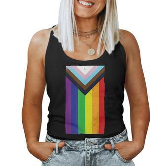 Progress Pride Flag Lgbtq Rainbow Women Tank Top | Mazezy