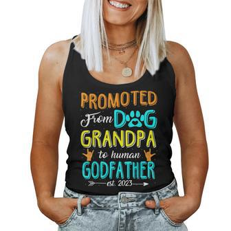 Promoted From Dog Grandpa To Human Godfather Est 2023 Women Tank Top | Mazezy CA