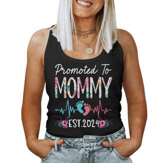 Promoted To Mommy Est 2024 First Time Mom For Mom Women Tank Top | Mazezy