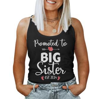 Promoted To Big Sister Est 2024 For Pregnancy Announcement Women Tank Top Basic Casual Daily Weekend Graphic - Seseable