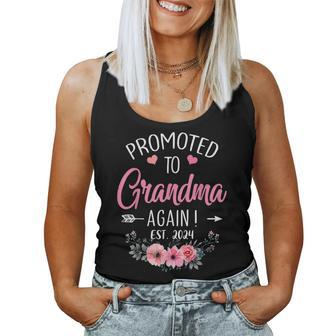 Promoted To Grandma Again 2024 Mothers Day Women Tank Top Basic Casual Daily Weekend Graphic - Seseable