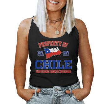 Property Of Chile Santiago North Mission Established 1977 Chile Women Tank Top | Mazezy