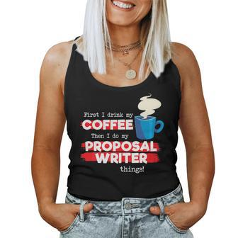 Proposal Writer And Coffee Lover Appreciation Women Tank Top | Mazezy