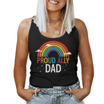 Proud Ally Dad Lgbt Vintage Rainbow Gay Pride Daddy Lgbt Women Tank Top Basic Casual Daily Weekend Graphic - Seseable