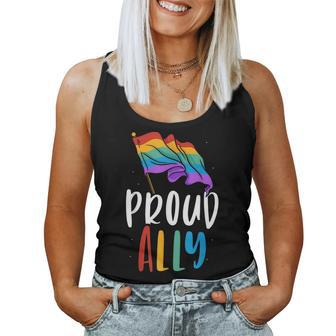 Proud Ally Rainbow Lgbtq Pride Gay Women Tank Top Basic Casual Daily Weekend Graphic - Seseable