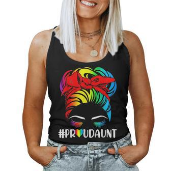 Proud Aunt Pride Lgbt Flag Gay Lesbian Matching Family Women Tank Top | Mazezy