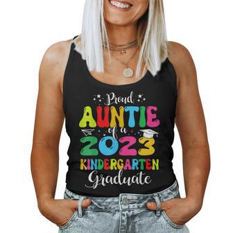 Proud Auntie Of A 2023 Kindergarten Graduate Funny Family Women Tank Top Basic Casual Daily Weekend Graphic - Seseable