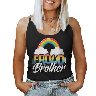 Proud Brother Gay Pride Month Rainbow Lgbt Sibling Family Women Tank Top | Mazezy