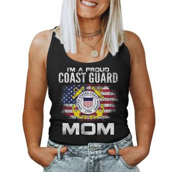 Im A Proud Coast Guard Mom With American Flag For Mom Women Tank Top
