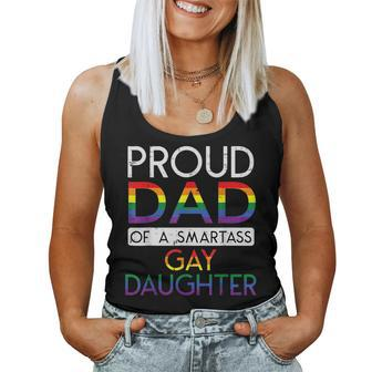 Proud Dad Of A Gay Daughter Straight Ally Lgbtq Pride Month Women Tank Top | Mazezy