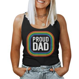 Proud Dad With Pride Father Gay Pride Stuff Lgbt Rainbow Women Tank Top | Mazezy