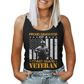 Proud Daughter Of A Coast Guard Veteran Veteran Veteran Women Tank Top | Mazezy