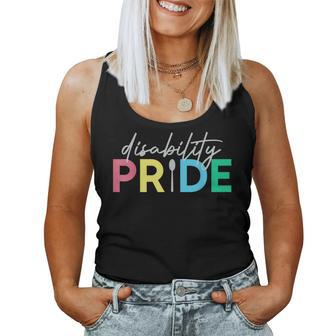 Proud Disabled Disability Pride Month Awareness Men Women Pride Month s Women Tank Top | Mazezy