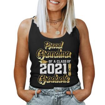 Proud Grandma Of A Class Of 2021 Graduate Graduation 21 Women Tank Top Basic Casual Daily Weekend Graphic - Thegiftio UK
