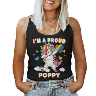Im A Proud Lgbt Gay Poppy Pride Dabbing Unicorn Rainbow Les Women Tank Top | Mazezy