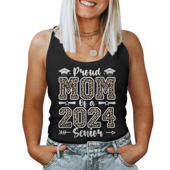 Proud Mom Of A 2024 Senior Graduate Leopard Senior 24 For Mom Women Tank Top | Mazezy