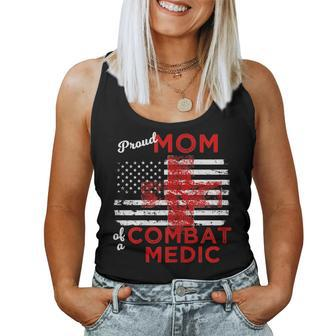Proud Mom Of A Combat Medic Distressed American Flag Women Tank Top | Mazezy UK