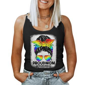 Proud Mom Messy Bun Rainbow Lgbt Mom Lgbt Gay Pride Lgbtq Women Tank Top | Mazezy