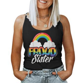 Proud Sister Gay Pride Month Rainbow Lgbt Sibling Family Women Tank Top | Mazezy