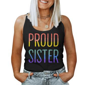 Proud Sister Lgbtq Gay & Lesbian Pride Flag Ally Women Tank Top | Mazezy