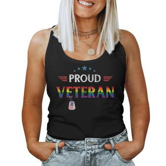 Proud Veteran Lgbt Gay Pride Rainbow Us Military Trans Women Tank Top | Mazezy