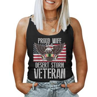 Proud Wife Of Desert Storm Veteran Gulf War Veterans Spouse Women Tank Top - Monsterry