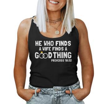 Proverbs Christian Couples Apparel He Who Finds A Wife Women Tank Top - Monsterry AU