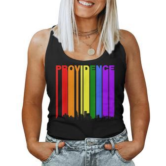 Providence Rhode Island Skyline Rainbow Lgbt Gay Pride Women Tank Top | Mazezy