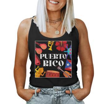 Puerto Rico Flag Flower Amapola Coquí Vejigante Pride Women Tank Top - Monsterry
