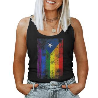 Puerto Rico Gay Flag Rainbow Lgbt Pride Women Tank Top | Mazezy
