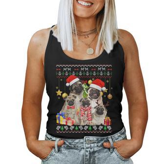 Pug Ugly Christmas Sweater Santa Hat Women Tank Top - Monsterry DE