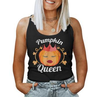 Pumpkin Queen Pumpkins Spice Halloween Fall Season Halloween Women Tank Top | Mazezy
