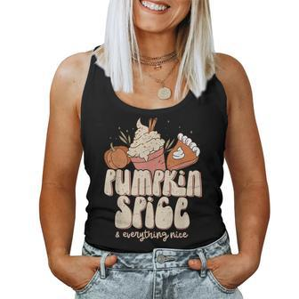 Pumpkin Spice & Everything Nice Fall Latte Coffee Lover For Coffee Lovers Women Tank Top | Mazezy
