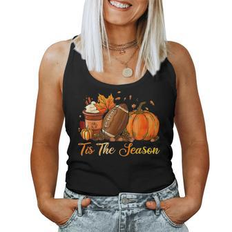 Pumpkin Spice Football Tis The Season Fall Thanksgiving Women Tank Top | Mazezy