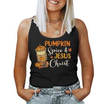 Pumpkin Spice And Jesus Christ Coffee Lovers Women Tank Top | Mazezy AU
