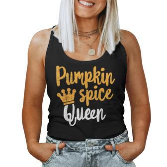 Pumpkin Spice Queen Love Coffee Latte Fall Season For Coffee Lovers Women Tank Top | Mazezy