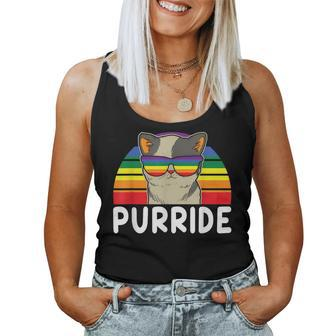 Purride Cat Mommy Cat Mom Colorful Cat With Sunglass Women Tank Top | Mazezy