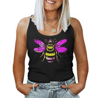 Queen Bee Honey Bee Vintage Women Tank Top - Seseable