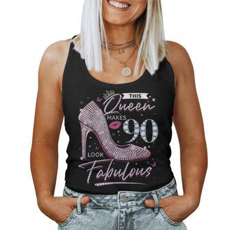 This Queen Makes 90 Looks Fabulous 90Th Birthday Women Women Tank Top - Seseable