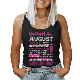 Queens Are Born In August 10 Facts Birthday Women Tank Top | Mazezy