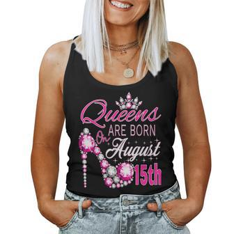Queens Are Born On August 15Th Lion Queen Virgo Queen Girl Women Tank Top | Mazezy UK