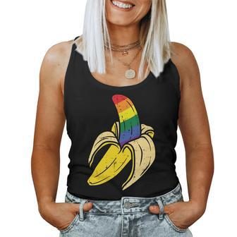 Rainbow Flag Banana Gay Pride Ally Lgbtq Lgbt Men Pup Women Tank Top | Mazezy