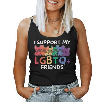 Rainbow Flag Gay Pride Lgbtq French Bulldog Women Tank Top | Mazezy