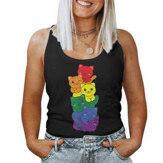Rainbow Flag Pride Month Lgbtq Rainbow Cat Women Tank Top - Seseable