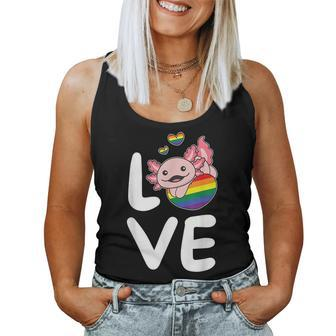 Rainbow Flag Pride Month Lgbtq Rainbow Love Axolotl Women Tank Top | Mazezy