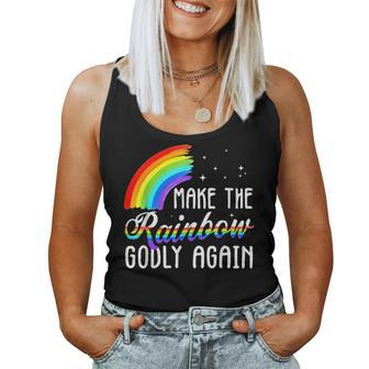 Make The Rainbow Godly Again Lgbt Flag Gay Pride Women Tank Top | Mazezy