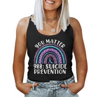 Rainbow You Matter 988 Suicide Prevention Awareness Ribbon Women Tank Top | Mazezy
